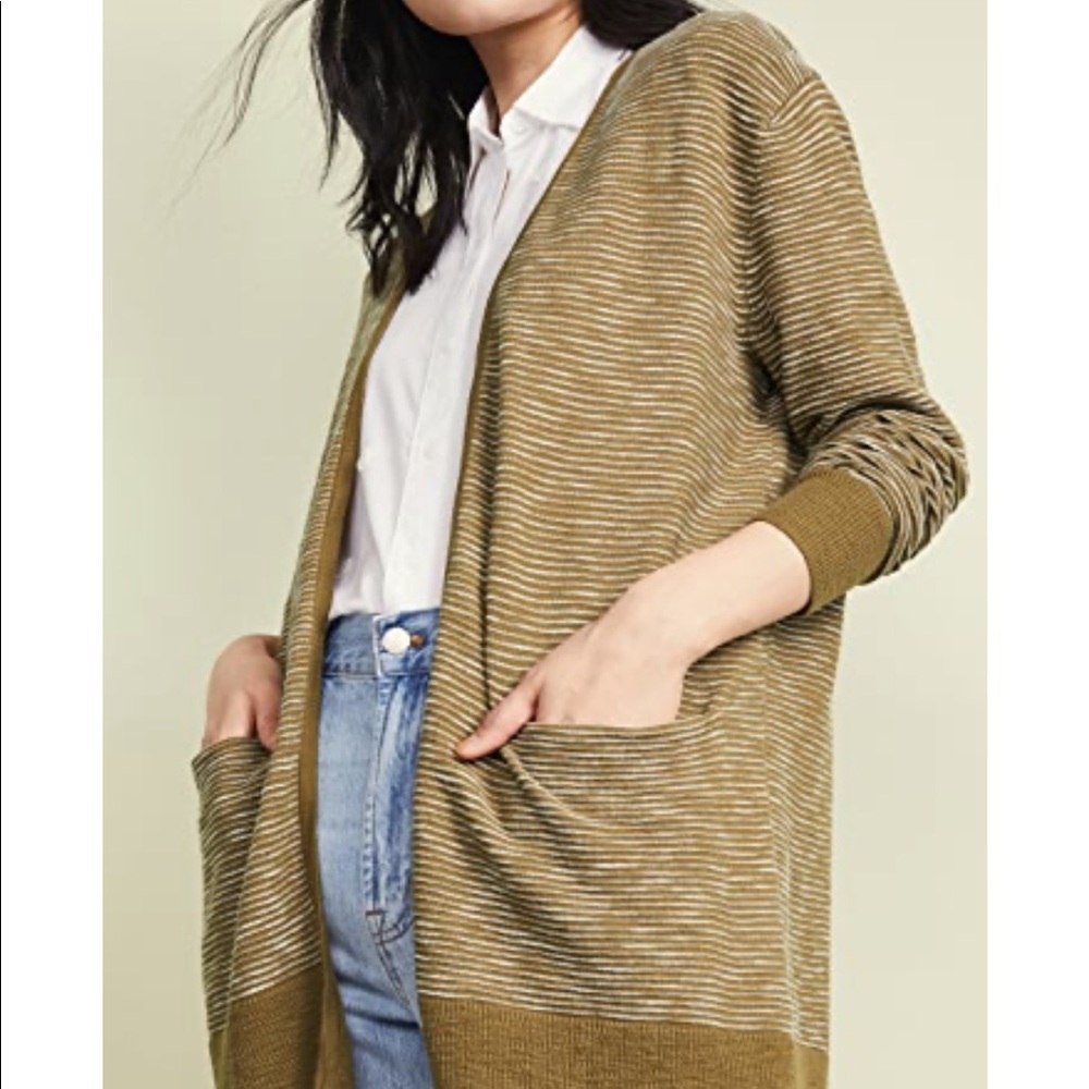 Madewell summer Ryder cardigan striped M Olive